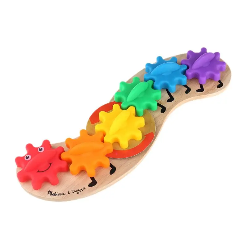 

Высокое качество деревянные вращающиеся шестерни Caterpillar игра Детские Цвет распознавания просвещение Обучающие Игрушки для раннего развит...