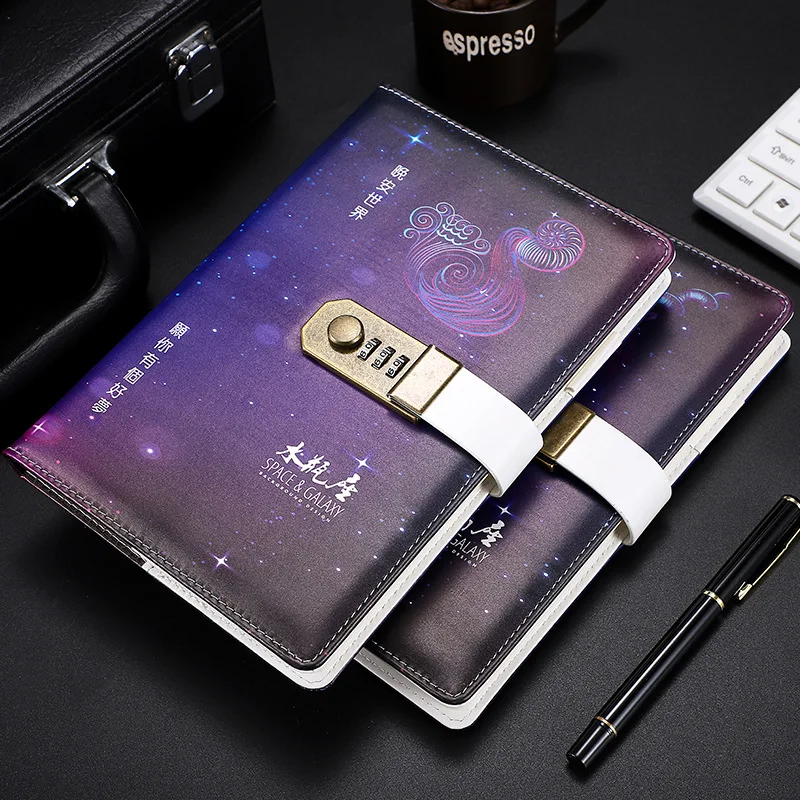 Дневник Kawaii A5 из искусственной кожи с 12 созвездиями дневник замком еженедельный