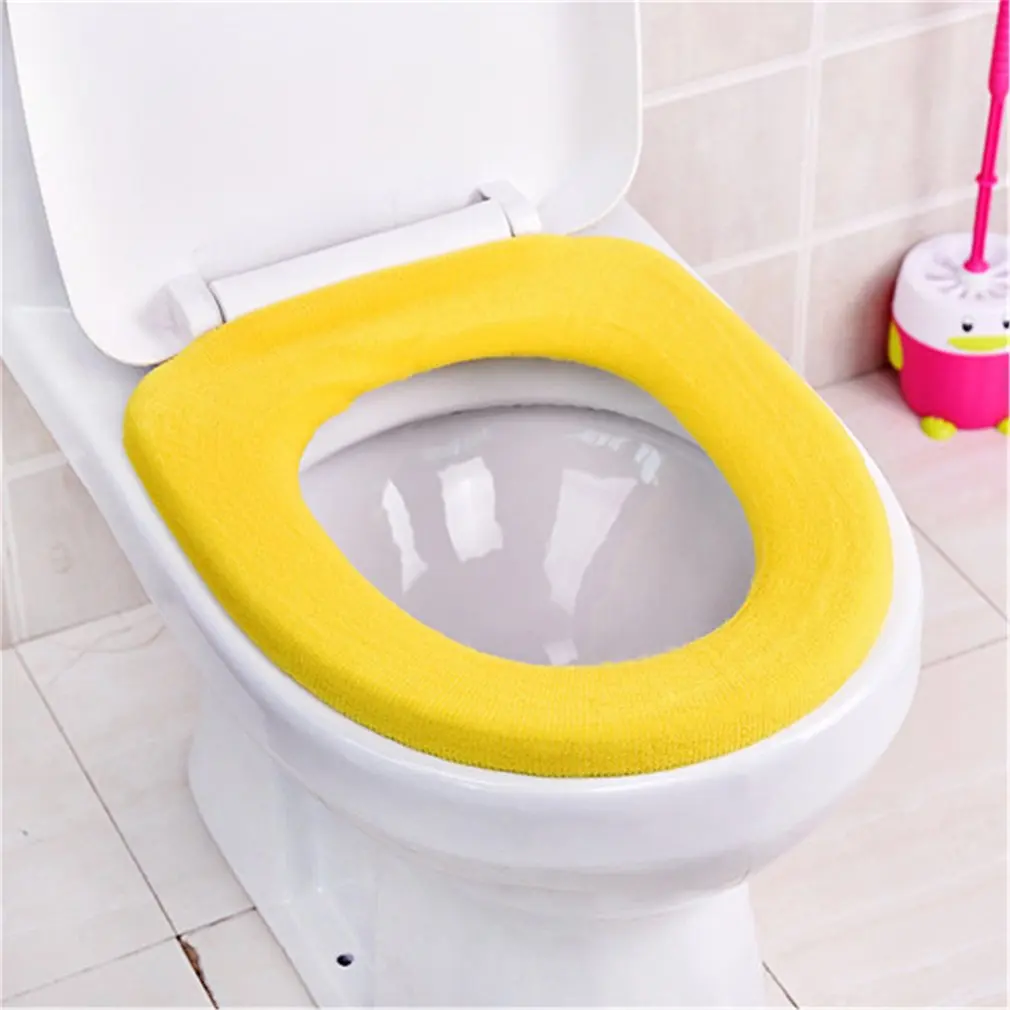 

O Shape Comfortable Bathroom Winter Toilet Seat Candy Color Thicken Warm Soft Toilet Cover Seat Lid Pad Tools