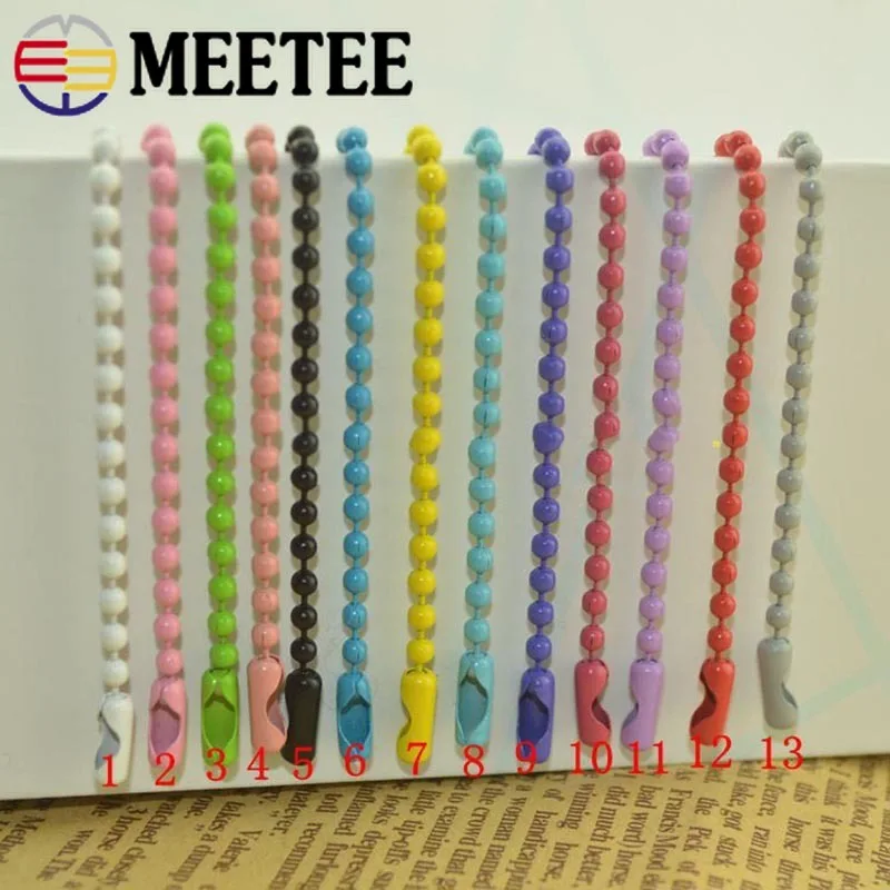 Meetee 100 шт. 2 4 мм x 12 см металлическая цепочка с шариками Для Бисероплетения DIY