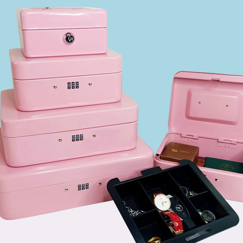 Металлическая коробка портативный Сейф с замком паролем детский банк денег