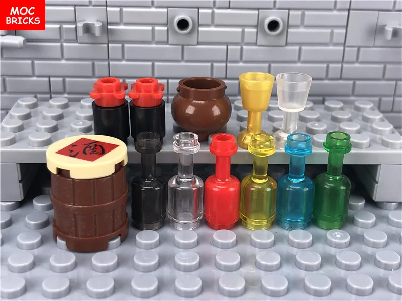 Конструктор MOC 10 шт./лот Детский конструктор бутылка 95228 посуда горшок бочка для
