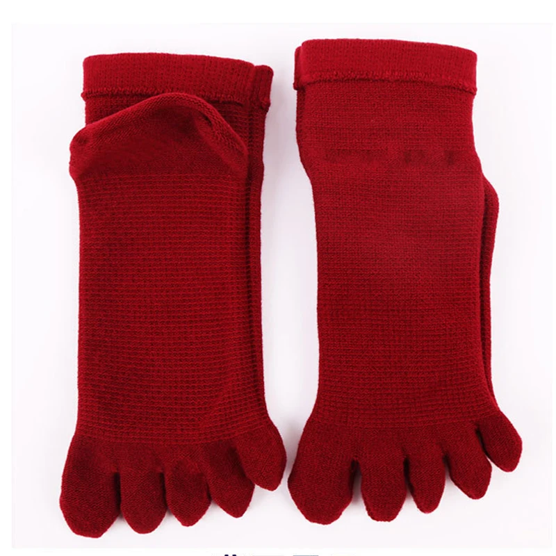 Женские спортивные носки 2 пары Нескользящие силиконовые с пятью пальцами