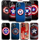 Чехол для телефона с логотипом Captain America для Apple iPhone 13, 12, 11 Pro Mini, X, XR, XS Max, SE 2020, 5 5s 6, 6S, 7, 8 Plus, бампер из жидкого силикона