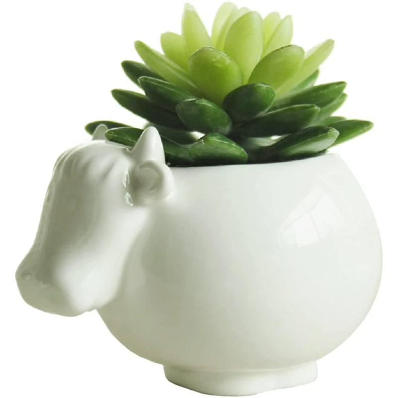 Милые животные коровы формы мультфильм керамические сочные кактус ваза