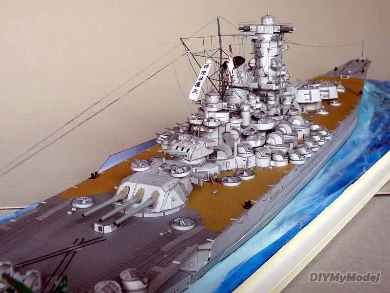 DIYMyModeI-Battleship de la Segunda Guerra Mundial de Jap&oacute;n, Yamato 1:400, bricolaje, manualidades, Kit de papel, hecho a mano juguete, rompecabezas, regalo, utillaje de pel&iacute;cula-5