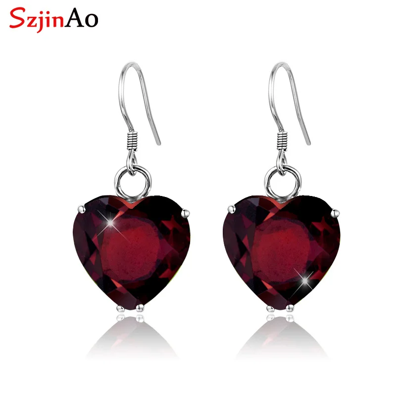 SzjinAo ручной работы камень для родившихся в марте уникальные бирюзовые серьги