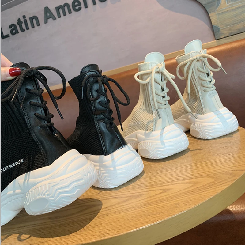 Ins/носки Обувь для женщин Новинка Осенняя обувь студентов Тканая сетчатая