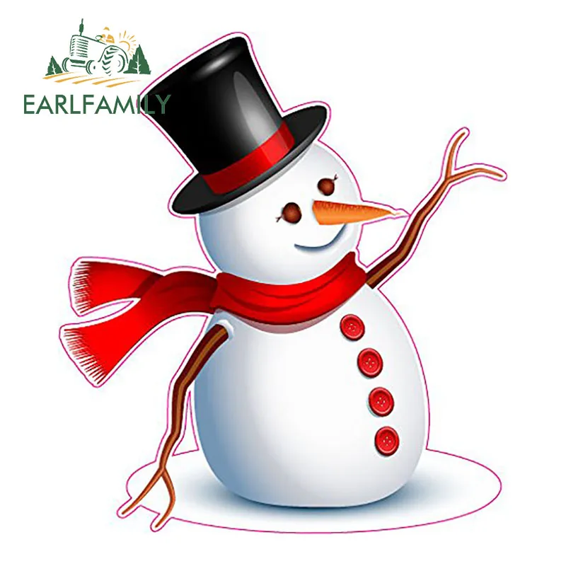 EARLFAMILY 13 см x 11 6 мультяшное украшение в виде снеговика автомобильные наклейки для