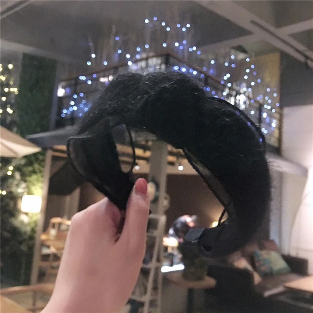

1pc New Winter Knitted Headband Women Warm Handmade Hairband with Lace Girls Fashion Solid Turban Knot Casual Hair Accessories