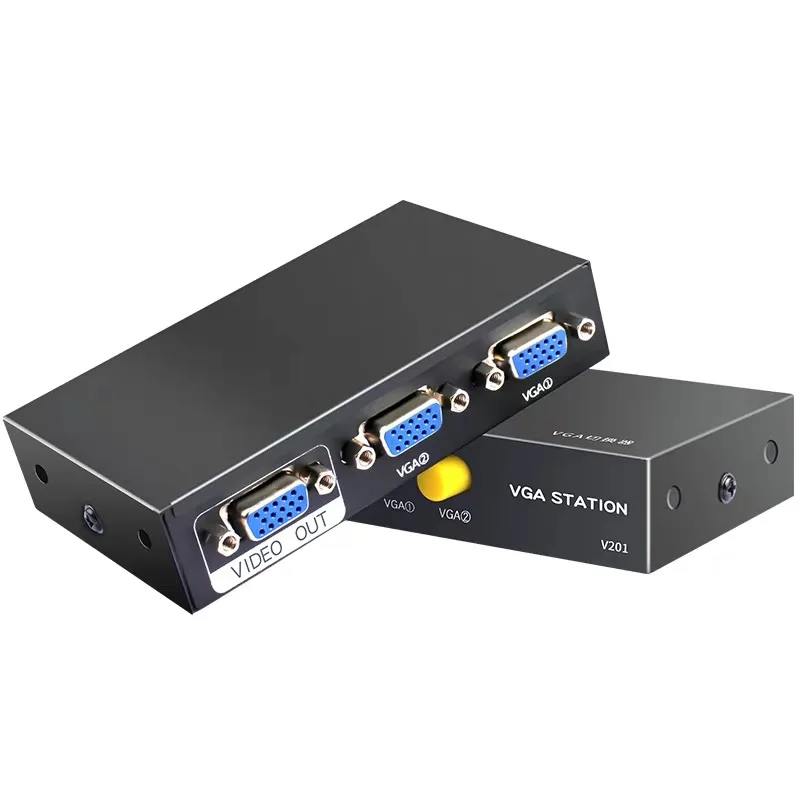 Разветвитель VGA 2 в 1, Mini 2 порта VGA Box, ручной переключатель, адаптер, переключатель, разветвитель для монитора ПК, проектора