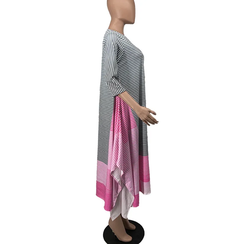 

Big Size African Dress Women Loose Midi Dresses for Women 2020 Autumn Africa Dress Clothes Stripe Dashiki Dress Ankara Clothing
