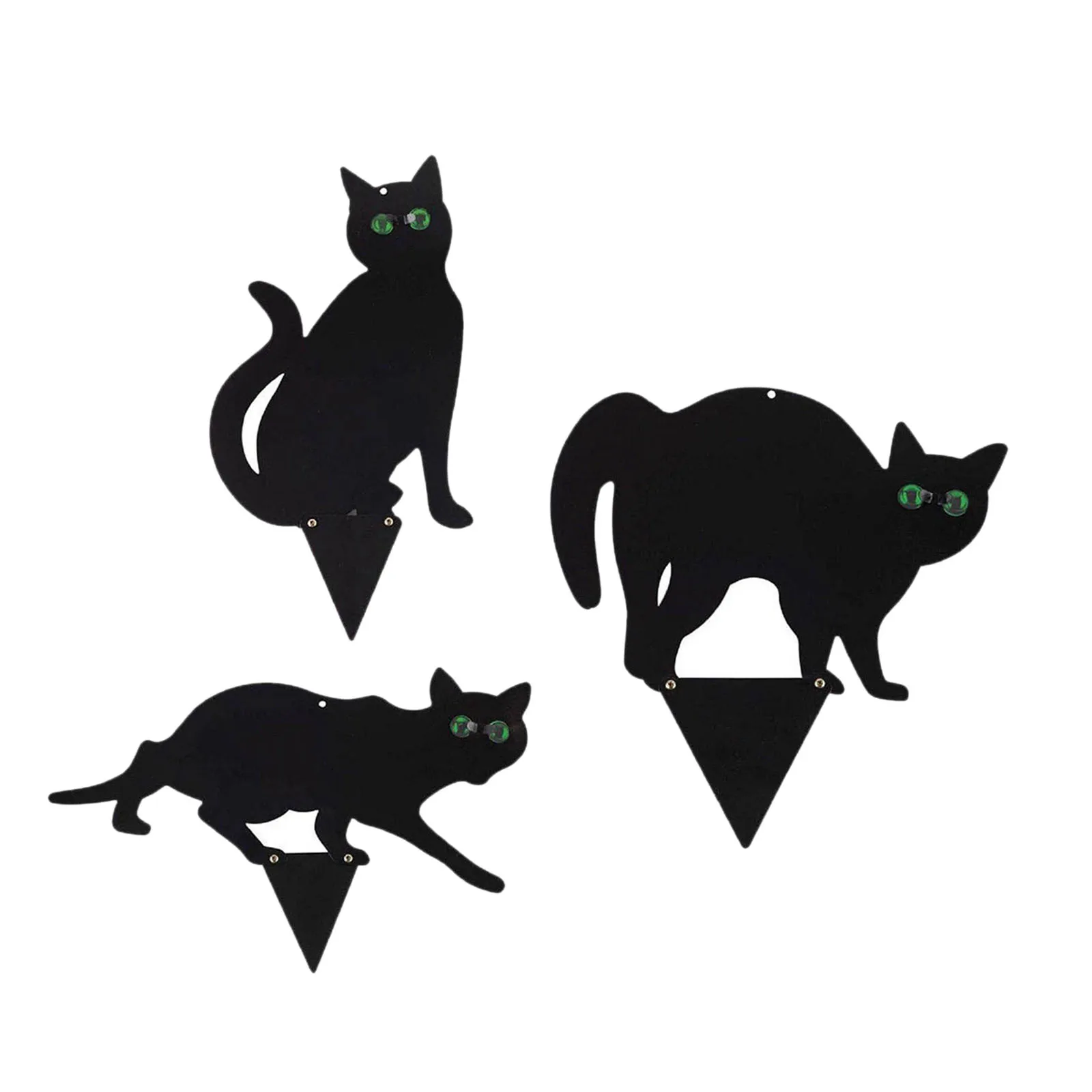 

3Pieces Black Cat Bird Scarer Decoy Deterrent Pest Control Outdoor Statues