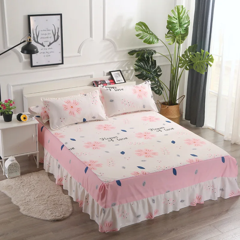 1 шт. юбка для кровати + 2 наволочка постельное белье мягкое шлифованное покрывало