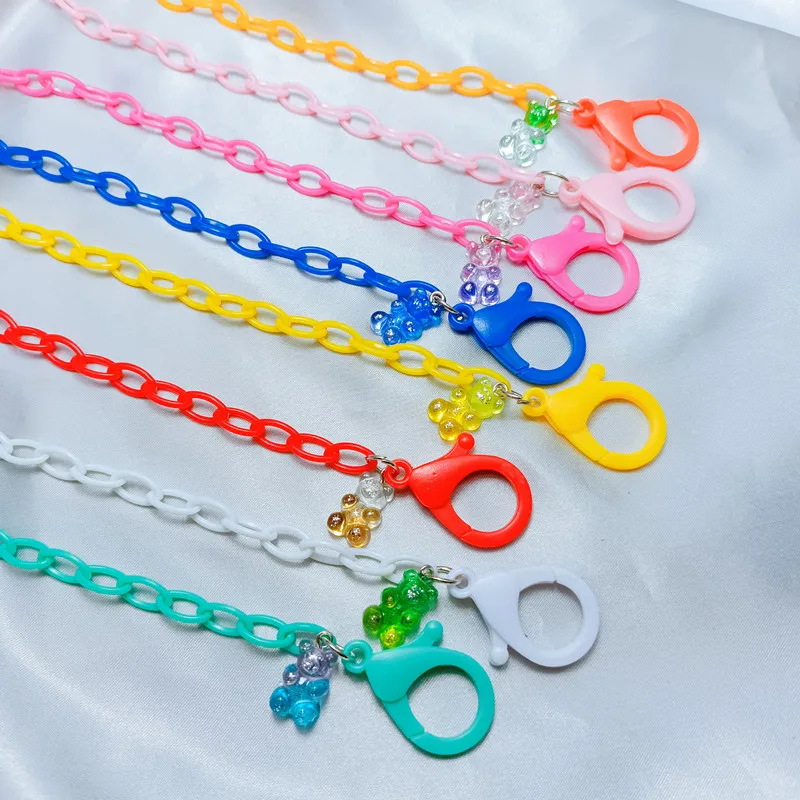 

Fashion Cute Glasses Mask Chain Holder Necklace For Women Children Students Hot Acrylic Bear Mask Chain Lovely Animal Hanging