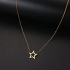 DOTIFI для женщин полая пентаграмма кулон нержавеющая сталь цепочки и ожерелья модные украшения друг подарок T59