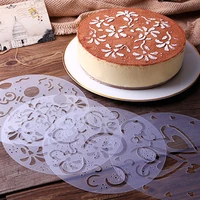 4pcsset plastic pastry stencils flower spray birthday cake mold decorating bakery tools diy mould fondant template accessories
