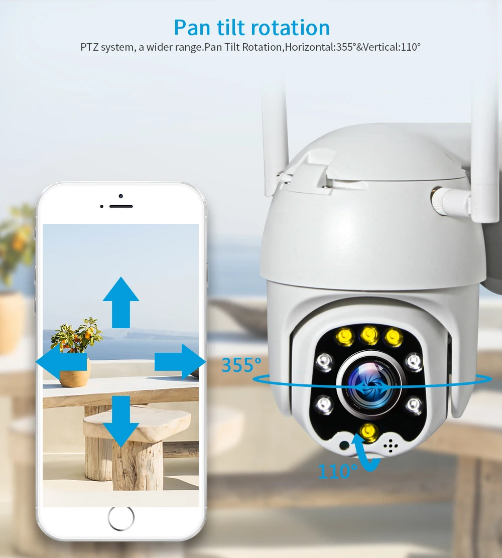 INQMEGA 5 Мп супер HD PTZ IP камера Full Color ночное видение наружная Водонепроницаемая
