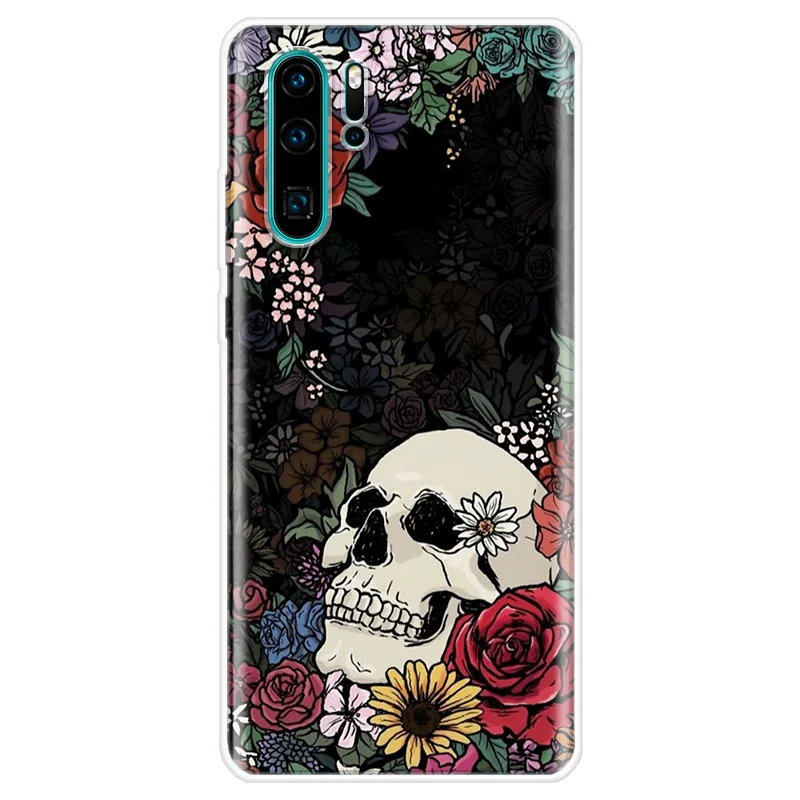 

Flower Skull Case For Huawei P40 Lite P10 P20 P30 Pro P Smart Z Y5 Y6 Y7 2019 Mate 20 Lite Back Cover For Honor 8S 10 20 Lite Ca