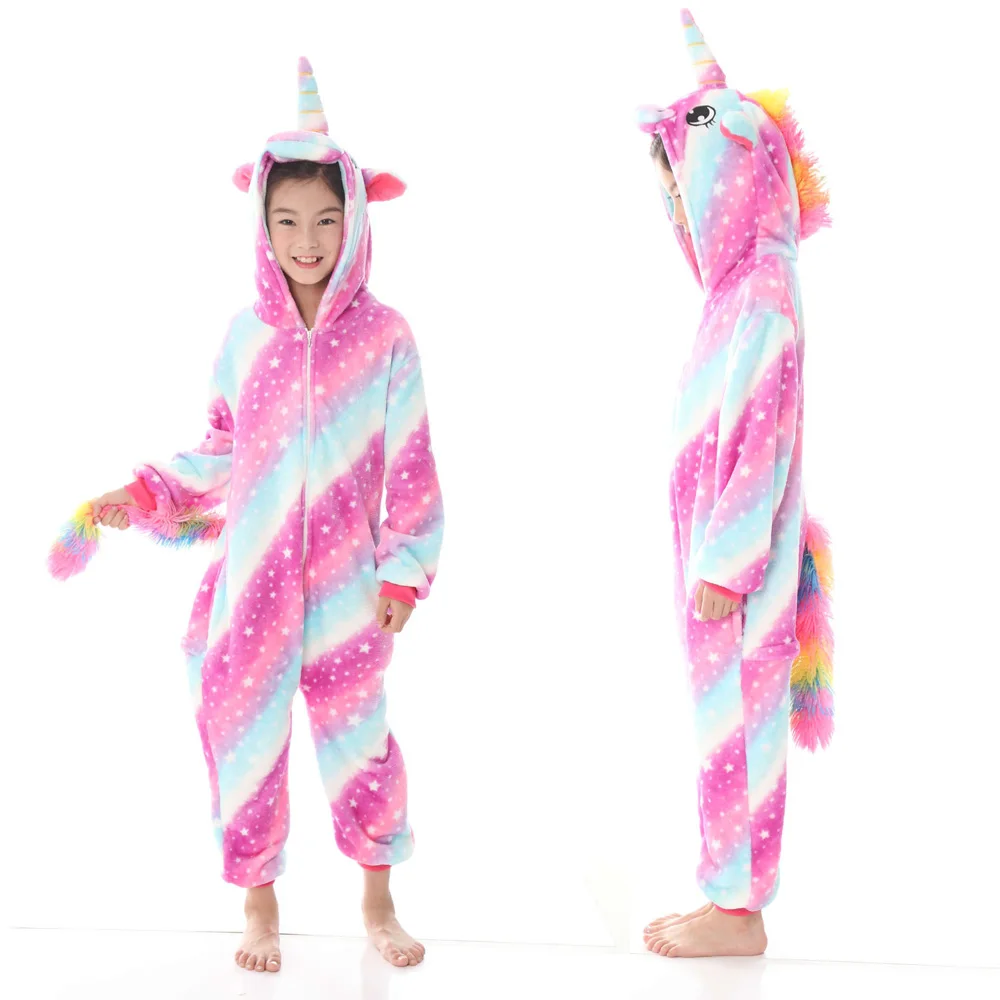 Пижама фланелевая теплая для мальчиков и девочек 4-12 лет | Мать ребенок