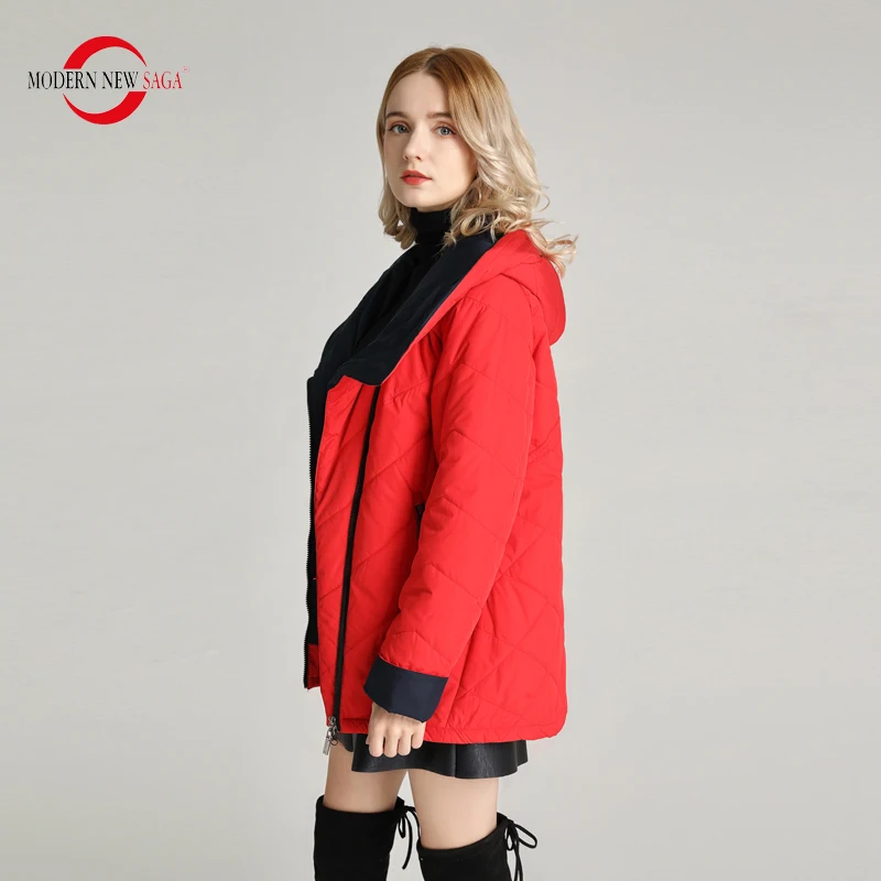 MODERN NEW SAGA 2020 Женская Куртка Весна Стеганое Пальто Полиэстер Осеннее Теплое