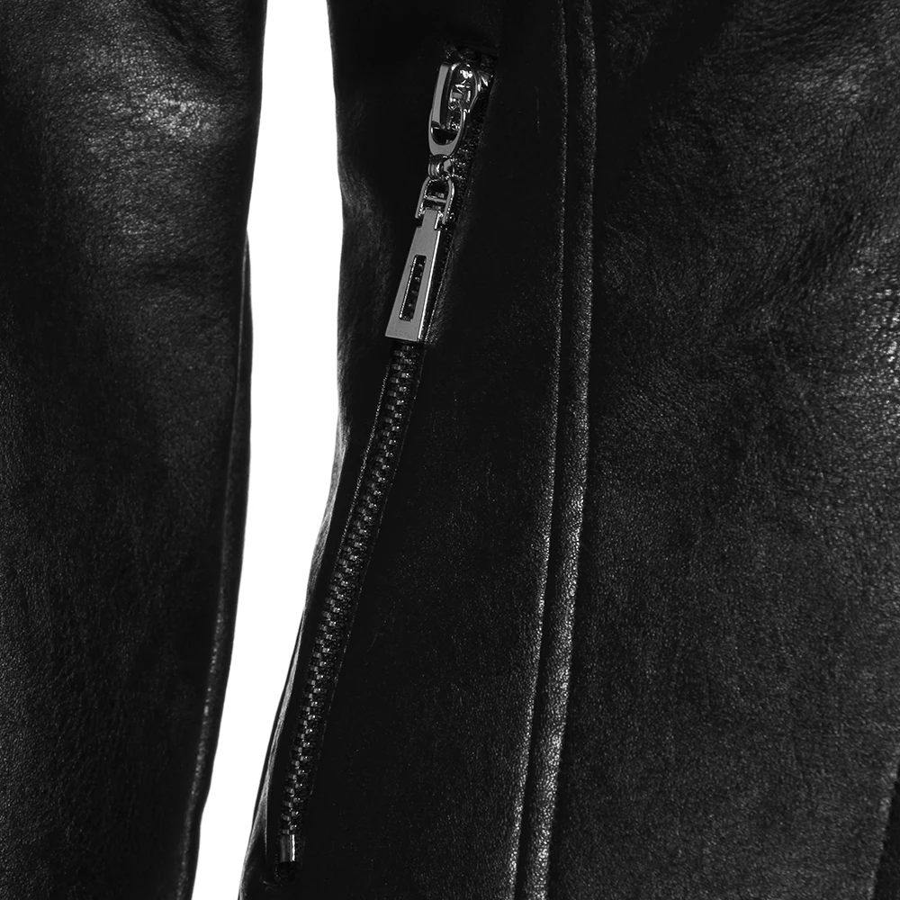 Женские куртки из искусственной кожи с отворотами на молнии зимние винтажные