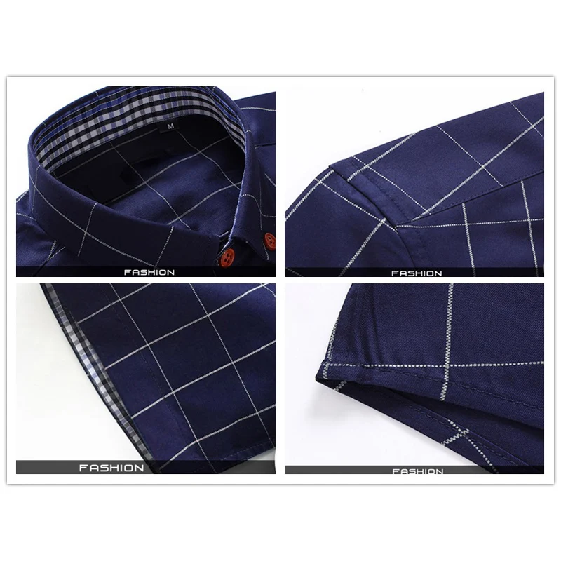 TFETTERS Повседневная Plaid мужские рубашки с коротким рукавом рубашка мужская