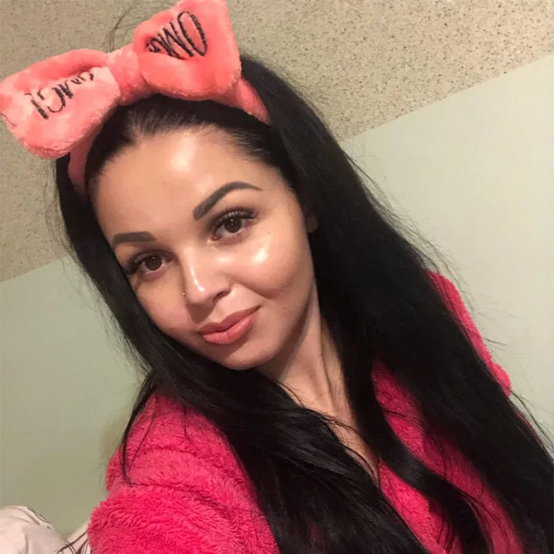Новые OMG буквы коралловый флис мыть лицо повязки для волос для женщин милый мягкий бант девушки повязки, резинки для волос аксессуары для волос в виде тюрбана