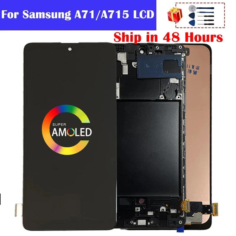 AMOLED A71 ЖК-дисплей для Samsung с сенсорным дигитайзером в сборе дисплей A715 A715F A715FD