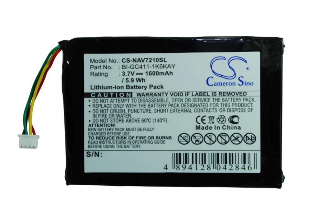 

Cameron Sino 1600mAh Battery for Navigon 7210, 7310,BI-GC411-1K6KAY
