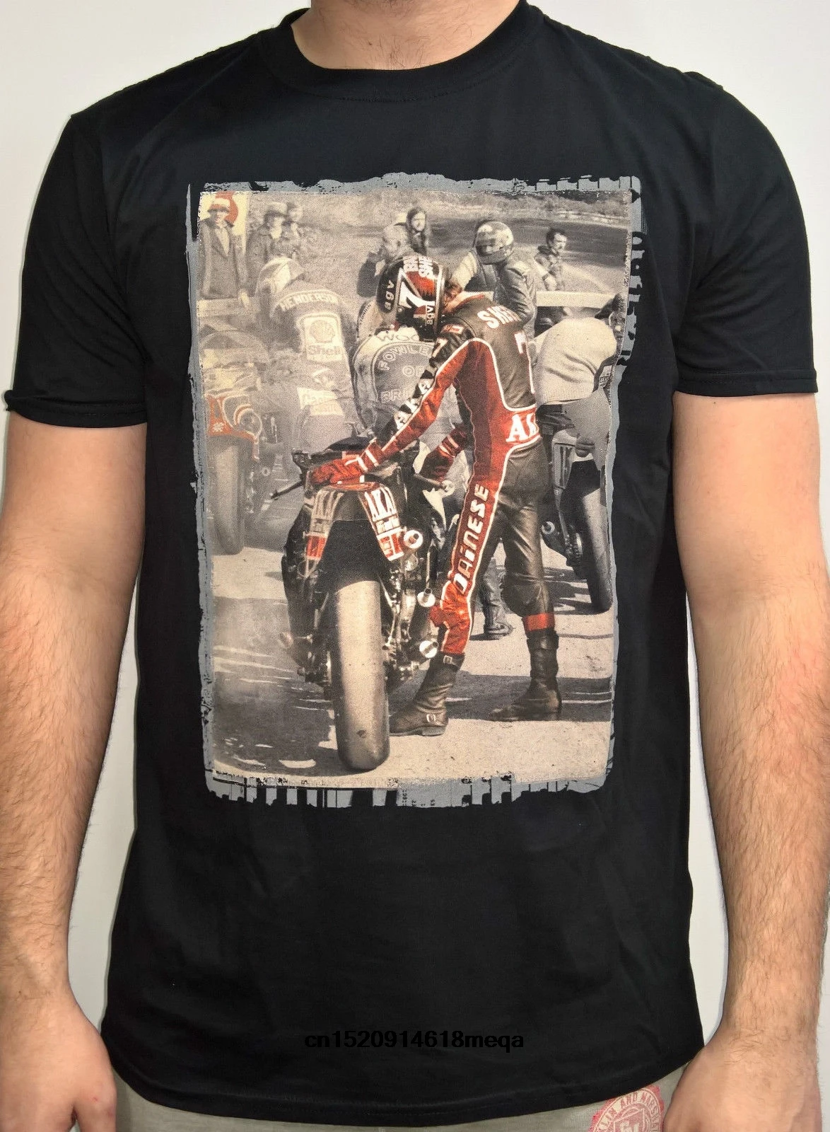 Забавные футболки Barry Sheene 1980 Motorrad Мужская футболка с коротким рукавом|Мужские