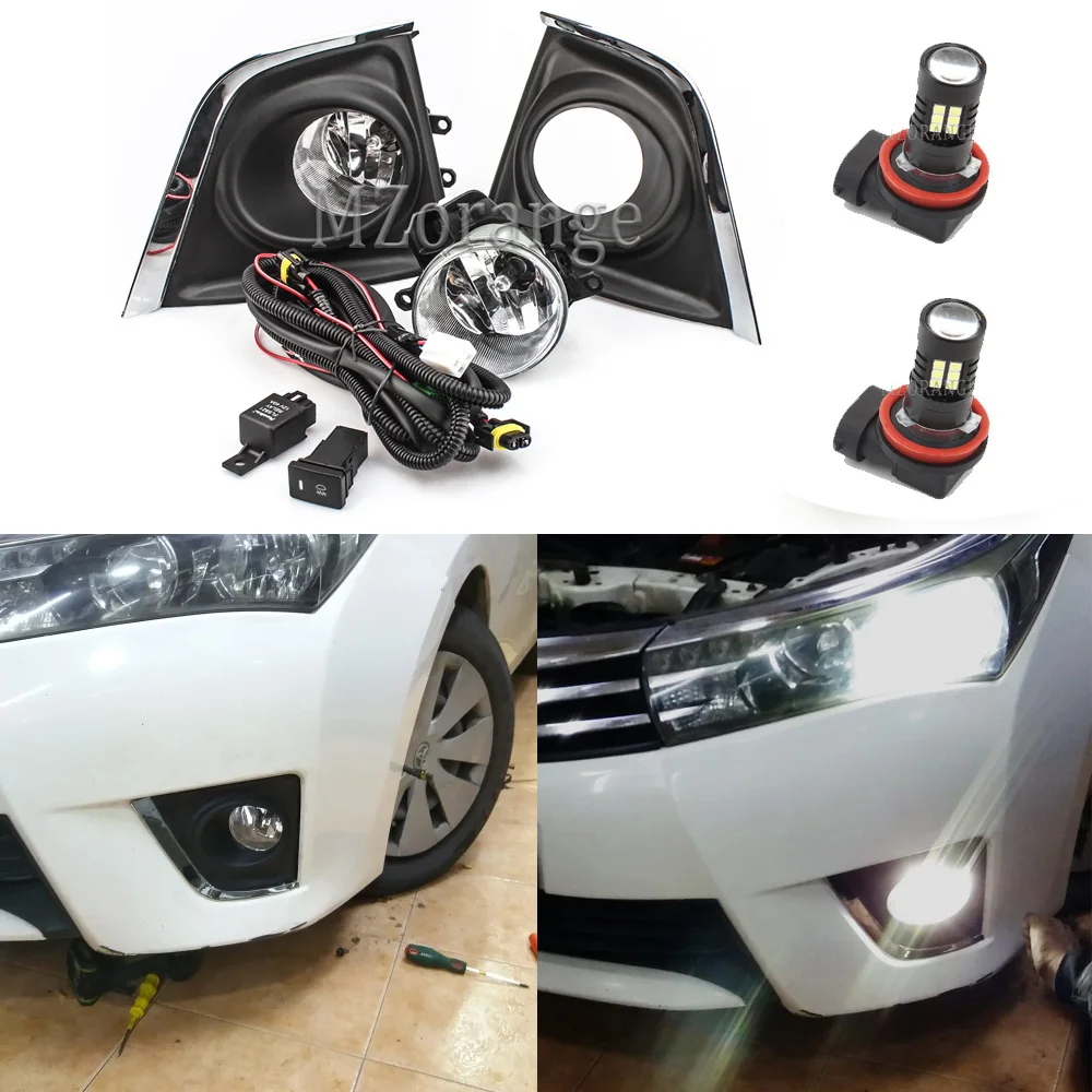 LED/Halogen Nebel Lichter Für Toyota Corolla 2014 2015 2016 Nebelscheinwerfer Scheinwerfer Nebel Licht Nebel Lampen Scheinwerfer DRL Foglight