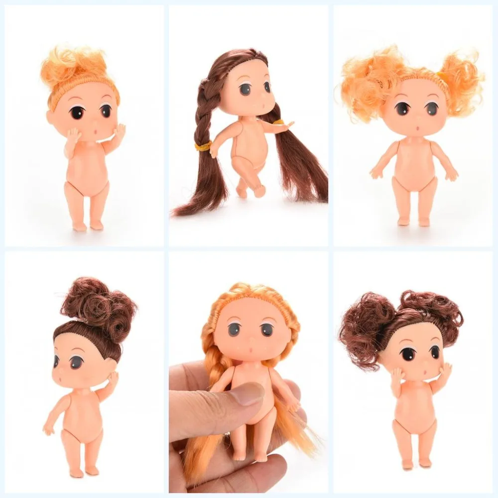 1 шт. кукла для девочки с героями мультфильмов 9 см блонд коричневые волосы