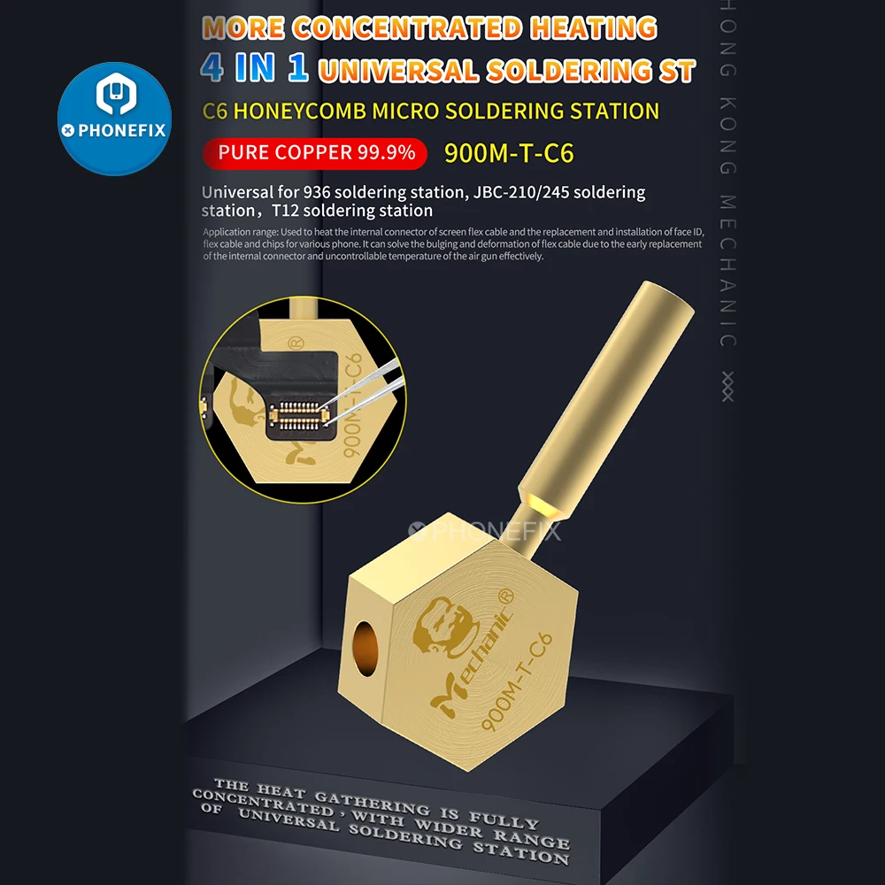 Паяльная микростанция Mechanic 900M T C6 Honeycomb BGA PCB наконечник для пайки ремонт нагрева