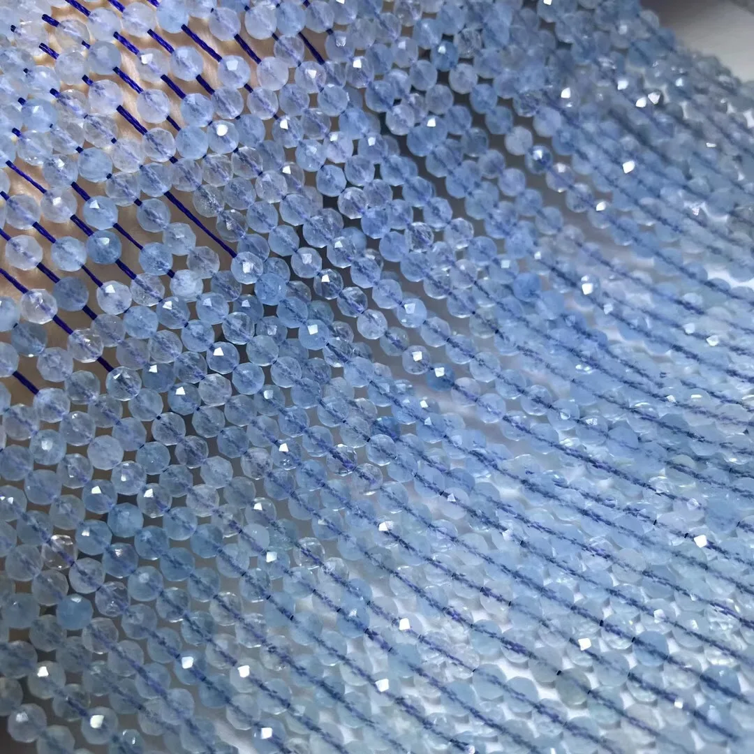 Бусины Из Натурального хрусталя с голубым кристаллом для футбола/полоски
