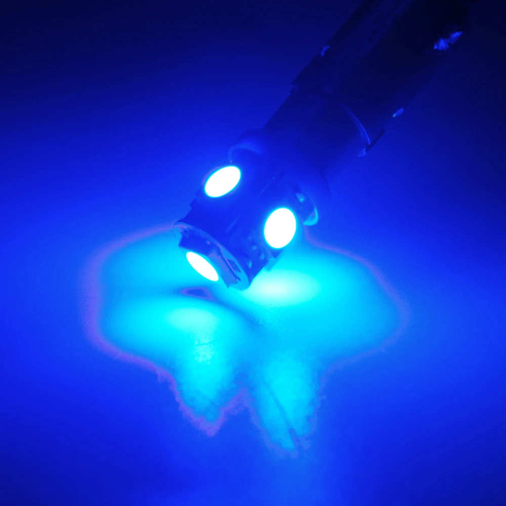 10 шт./лот, 24 В, BA9S W6W 5050, 5 SMD светодиодный светильник, авто лампа, клиновидный маркер, светодиодный индикатор для автомобиля, грузовика, сигнальный светильник, лампа для чтения на парковке, 60лм