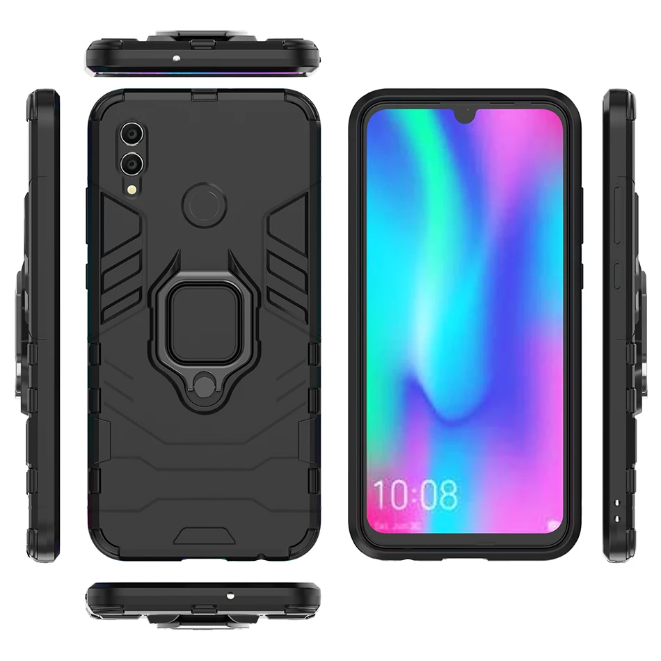 Бронированный чехол для huawei P Smart чехол Магнитный держатель-кольцо для пальца бампер Защита задняя крышка для huawei P Smart чехол