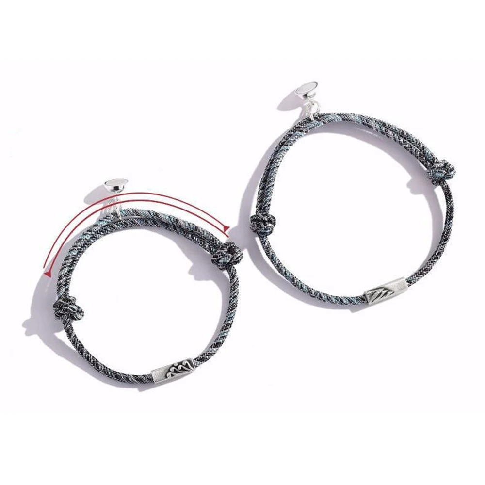 

2pcs/set Couple Bracelet For Women Infinite Love Paired Bracelet Coupling Magnetic Clasp Chain Bracelet Men Fashion Jewelry