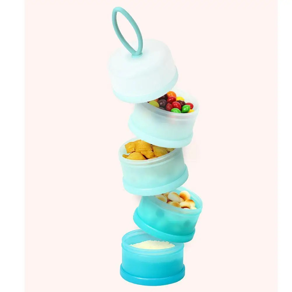 

4 Layers Detachable Baby Food Storage Box 480ml Essential Powder Milk Cereal Milk Portable Baby Boxes Kids Container L5A3