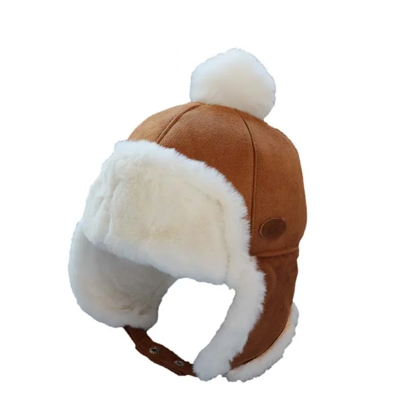 

Winter Baby Boy Girls Hat Children Plus Velvet Ear Protection Caps Winter Warm Outdoor Lei Feng Cap Beanie 6 month-2 Years old