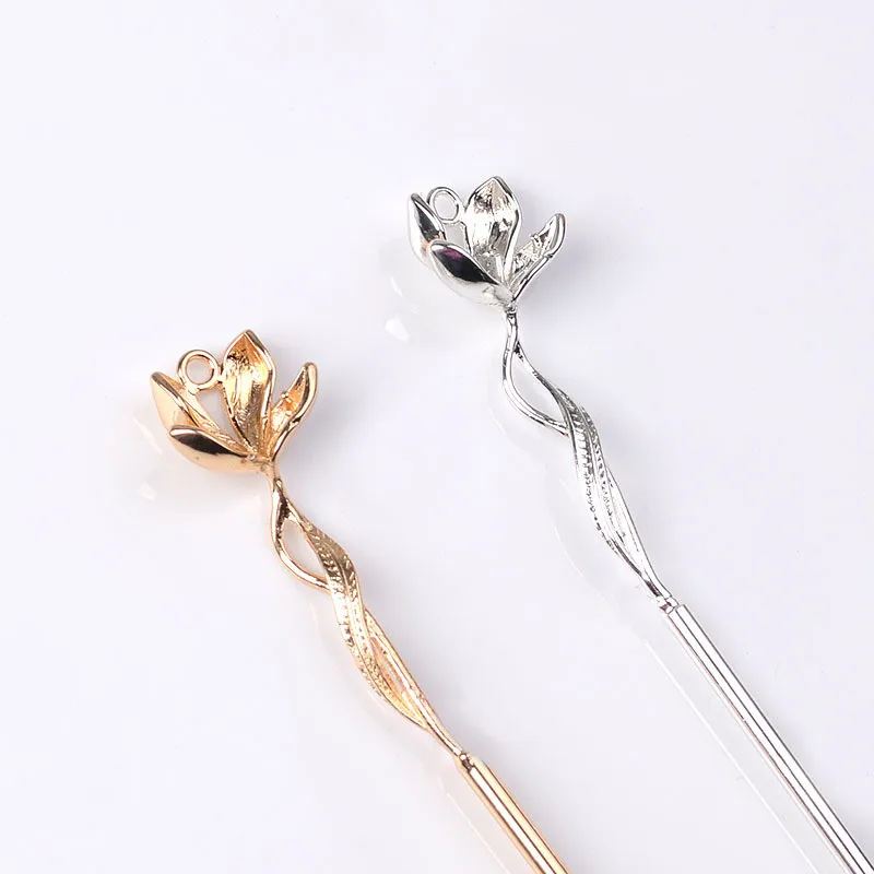 10 шт. палочки для волос из металлического сплава 120 мм золотого/серебряного цвета