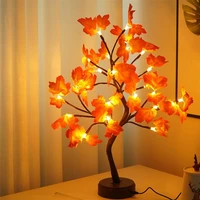 halloween decoration artificial autumn maple led tree table lights lamp wedding thanksgiving home decorations ornament