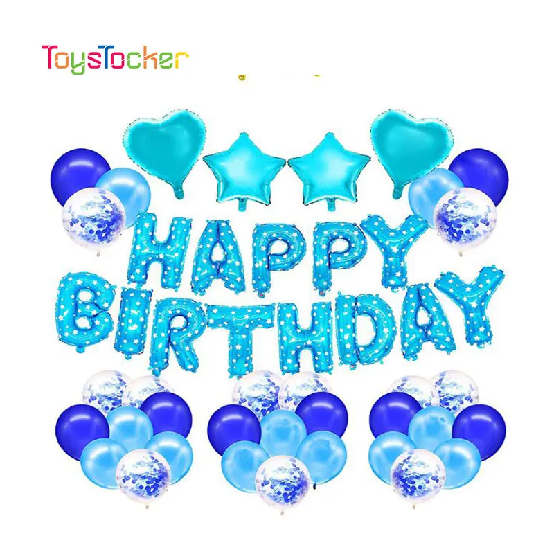 1 Набор С Днем Рождения баннер с надписью воздушные шары конфетти цвета розовое