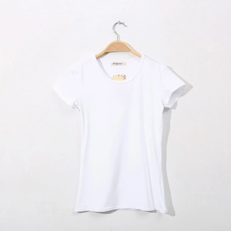 

New Women shirt Short Sleeve O-Neck Basic Summer Pure Color Shirt Casual Slim Tee Shirt Camiseta Feminina Black White