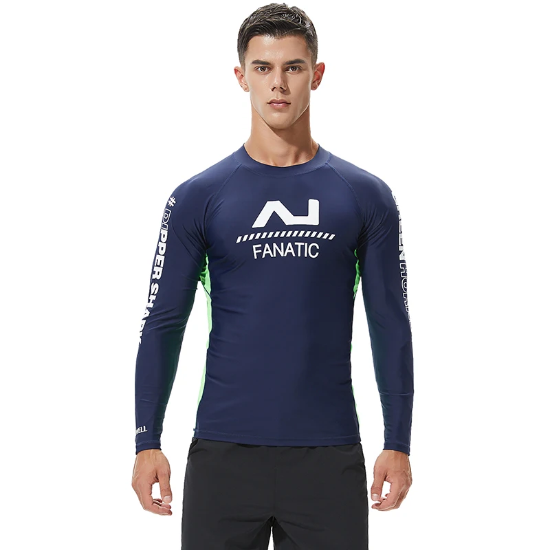 

New High Quality Men's Long Sleeve Swimming Surfing Diving T-Shirt Swimwear Beachwear Splice UV Sun Protection Men