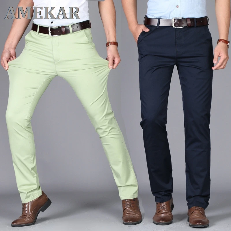 

men suit pants casual office high quality cotton trousers business pants for men wedding party dress social trousers Men's pants