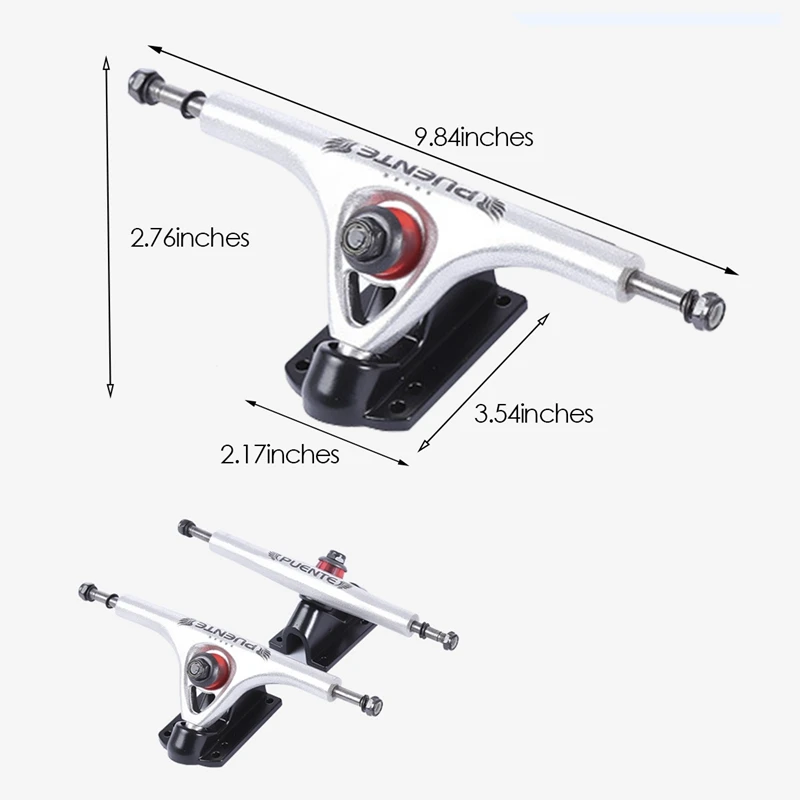 

PUENTE 2Pcs 7Inch Aluminum Trucks Skateboard Truck Accessory Bridge Bracket Trucks Skateboard Longboard Truck