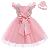 toddler baby girls princess dress flower tulle cute dresses infant pearl bow costumewedding birthday party clothing for 1 5y