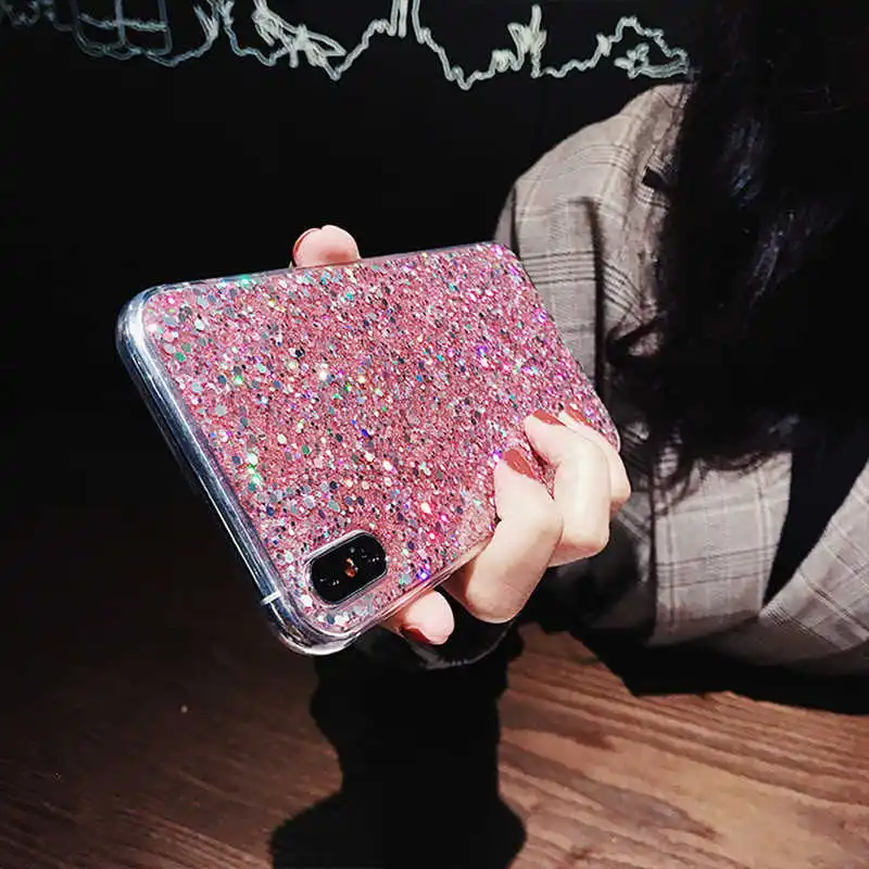 

Shining Powder Sequins Soft Case For Huawei P30 P20 P40 Mate 20 40 Honor 20 Pro 10 Lite 8X Cover Y9 Prime 2019 Nova 3i mate 10