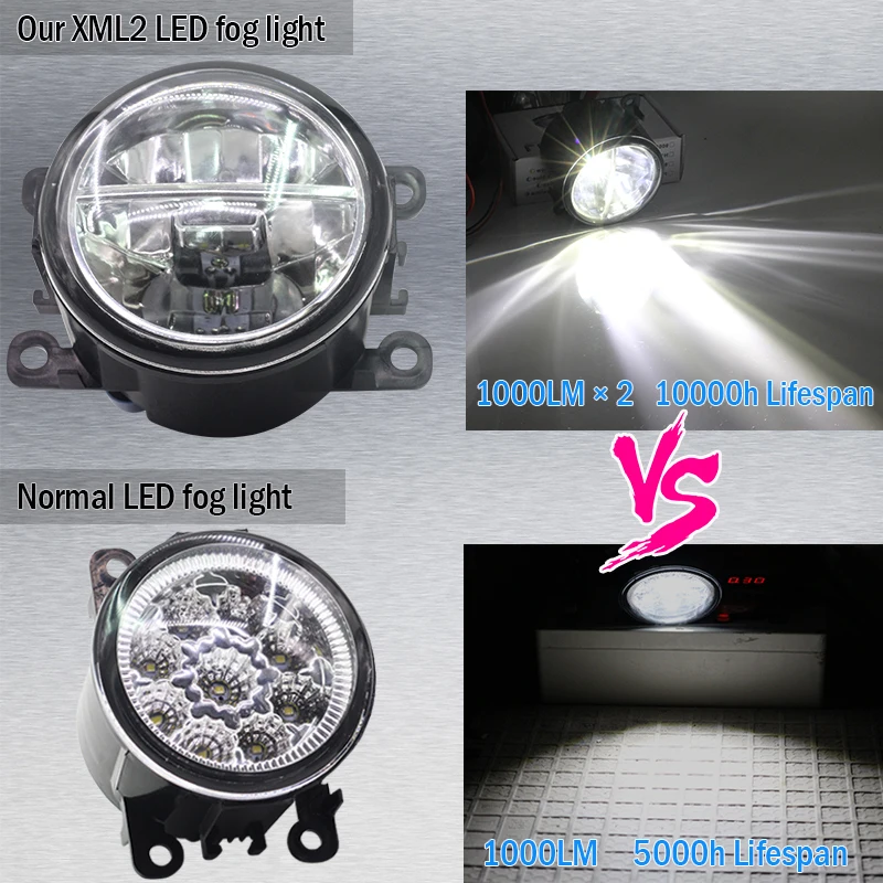 Cawanerl 2 шт. стайлинга автомобилей Светодиодный туман светильник 4000LM белый 6000 К DRL